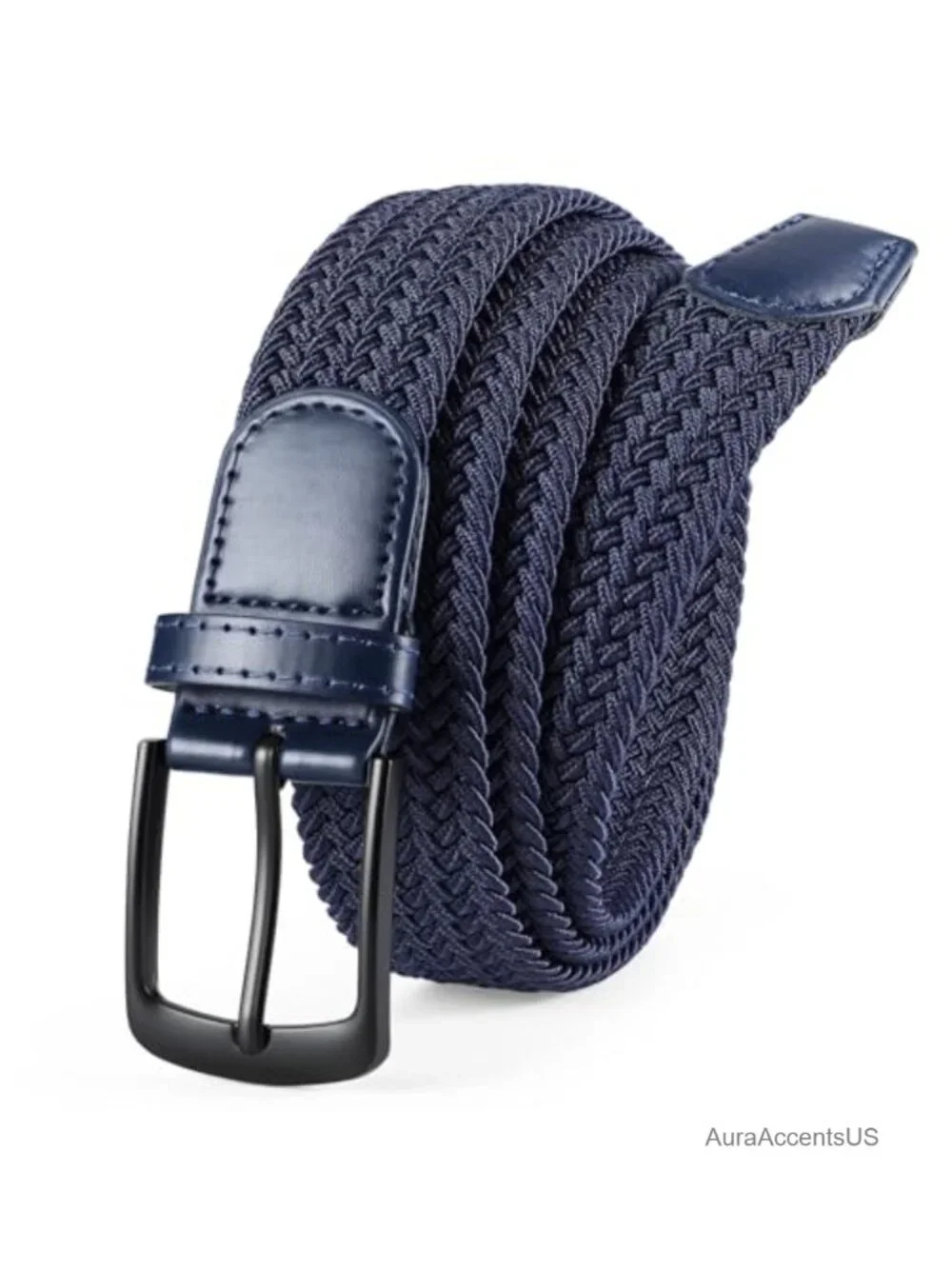 Mens Elastic Woven Golf Belt Casual Stretch Braided Web Belt 1 3/8
